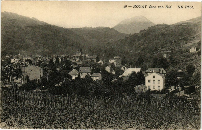 Carte postale ancienne Royat - dans son nid à Royat