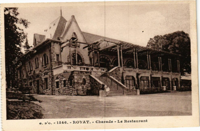 Carte postale ancienne Royat - Charade - Le restaurant à Royat