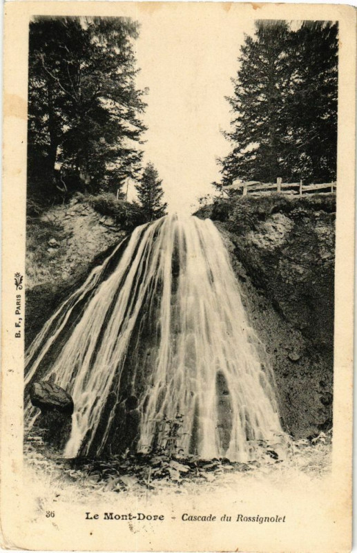 Carte postale ancienne Le Mont-Dore - Cascade du rossignolet à Mont-Dore