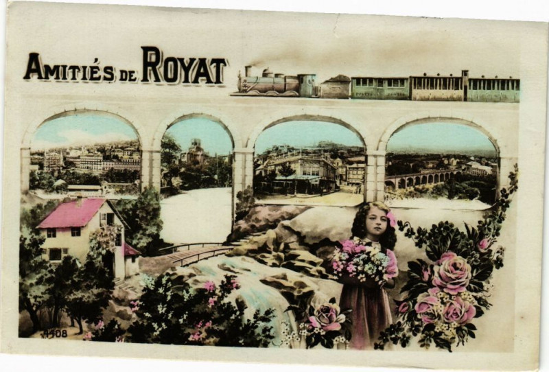 Carte postale ancienne Amitiés de Royat à Royat