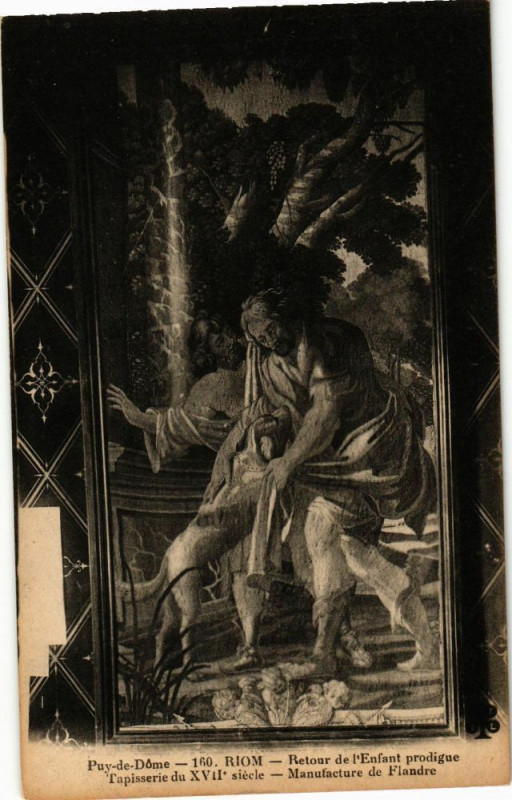 Carte postale ancienne Riom - Retour de l'enfant prodigue à Riom