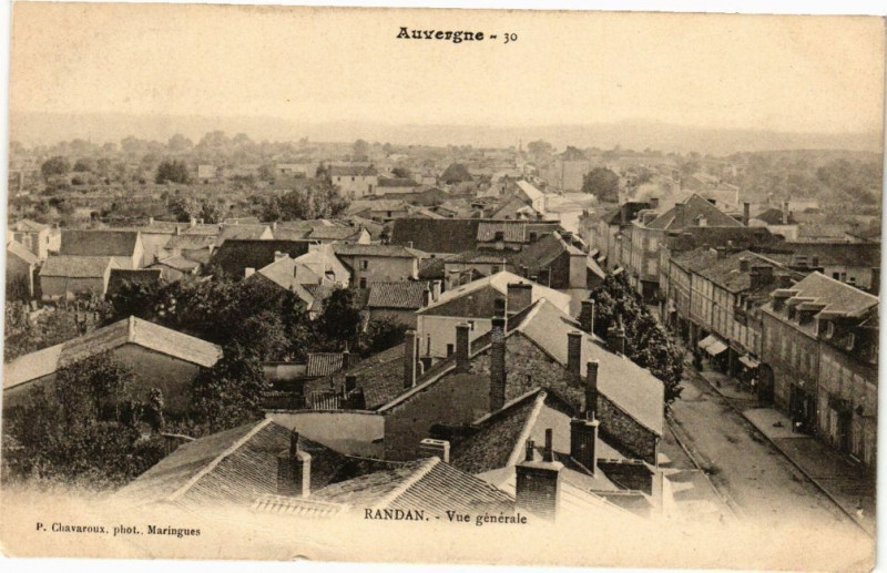 Carte postale ancienne Randan - Vue générale à Randan