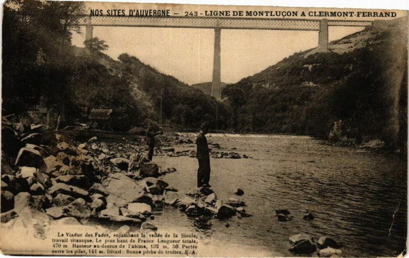Carte postale ancienne Ligne de Montlucon a Clermont-Ferrand - Le Viaduc des Fades... à Clermont-Ferrand