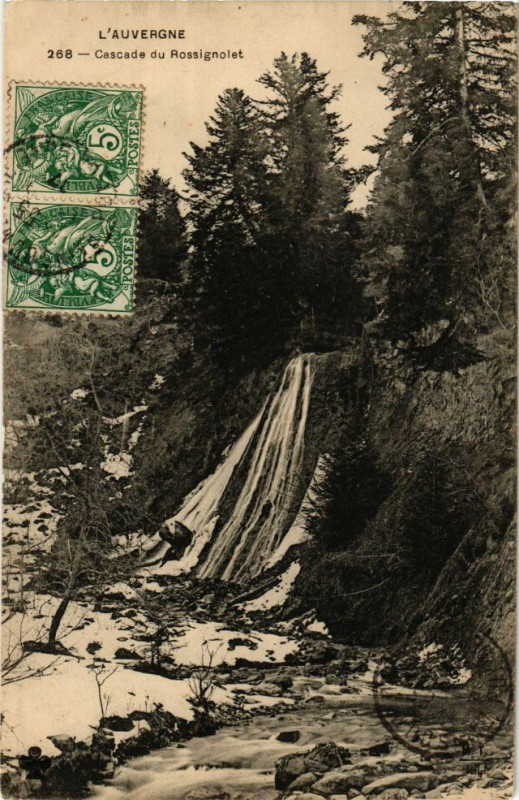 Carte postale ancienne L'Auvergne - Cascade du rossignolet