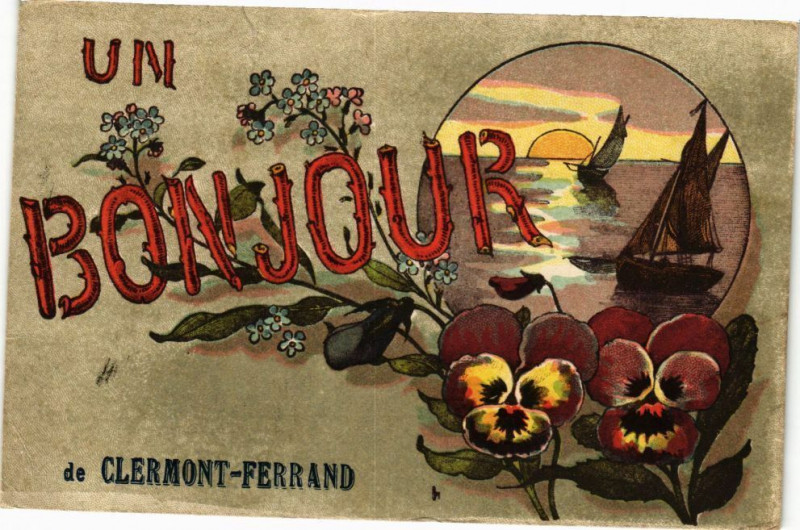 Carte postale ancienne Un Bonjour de Clermont-Ferrand à Clermont-Ferrand