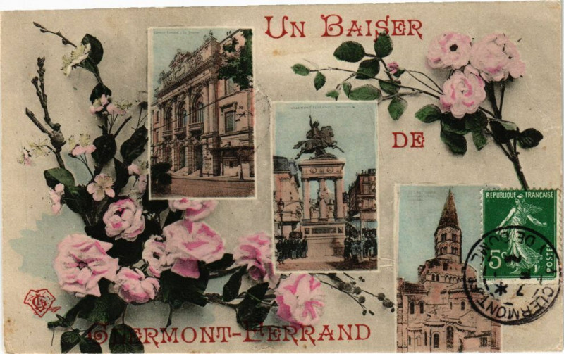 Carte postale ancienne Un Baiser de Clermont-Ferrand à Clermont-Ferrand
