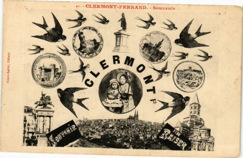 Carte postale ancienne Clermont-Ferrand - Souvenir à Clermont-Ferrand