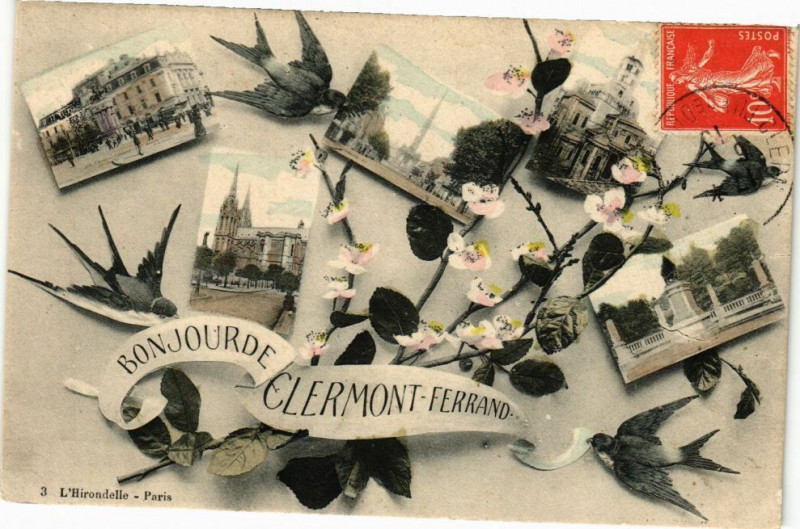 Carte postale ancienne Bonjour de Clermont-Ferrand à Clermont-Ferrand