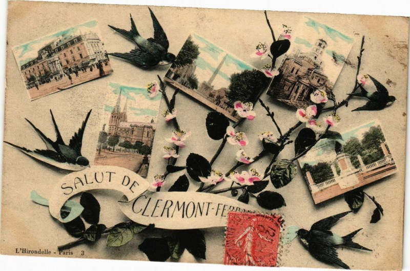 Carte postale ancienne Salut de Clermont-Ferrand à Clermont-Ferrand
