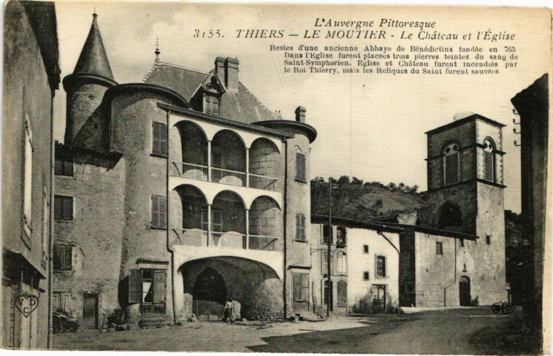Carte postale ancienne Thiers - Le moutier à Thiers