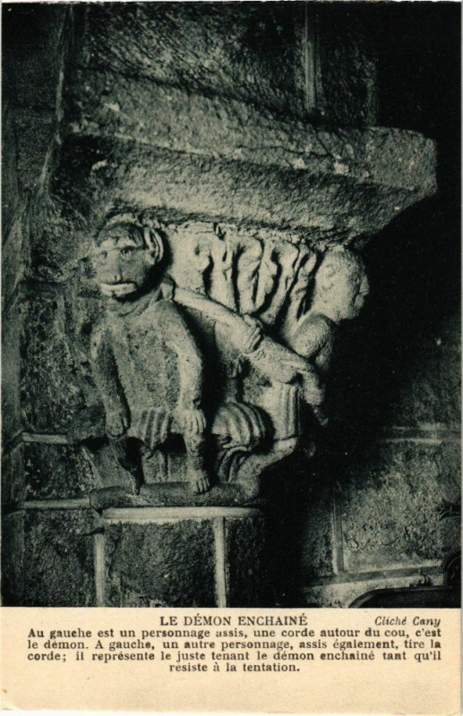 Carte postale ancienne Le demon enchaine