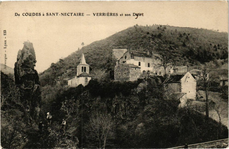 Carte postale ancienne De Coudes a sant - nectaire - Verrieres et son à Coudes
