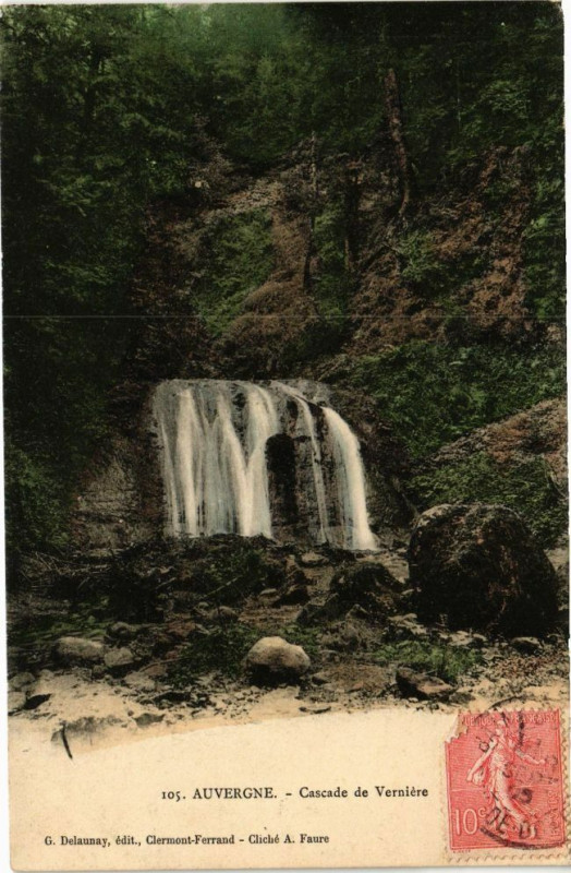Carte postale ancienne Auvergne - Cascade de verniere