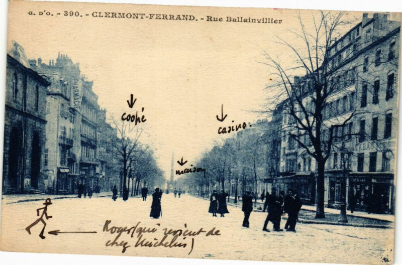 Carte postale ancienne G.D'O. - Clermont-Ferrand - Rue Ballainvillier à Clermont-Ferrand