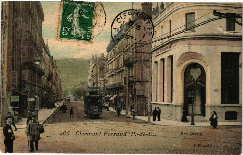 Carte postale ancienne Clermont-Ferrand (P.-de-D.) - Rue Blatin à Clermont-Ferrand