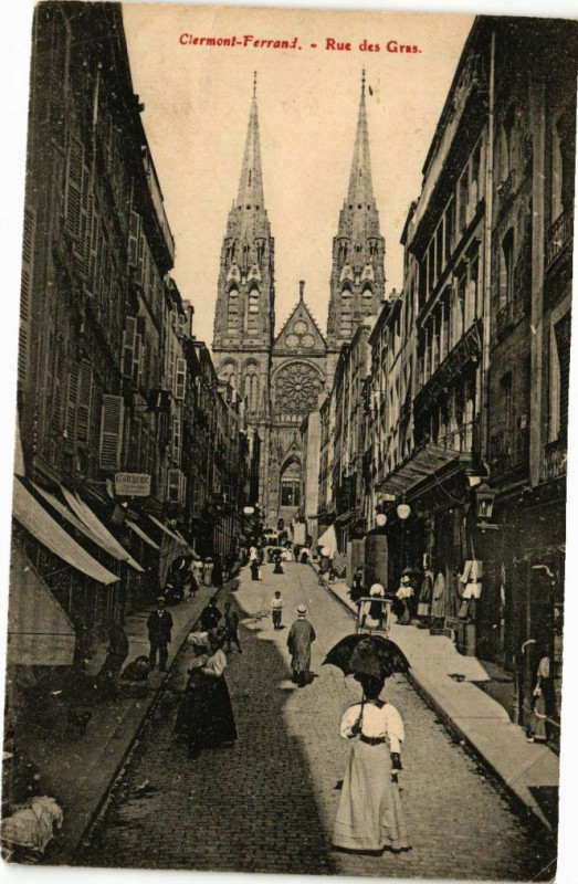 Carte postale ancienne Clermont-Ferrand - Rue des Gras à Clermont-Ferrand