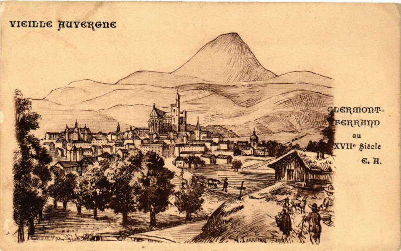 Carte postale ancienne Vieille Auvergne - Clermont-Ferrand au Xvii siecle à Clermont-Ferrand