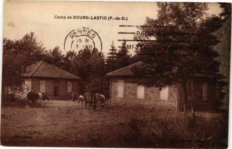 Carte postale ancienne Camp de Bourg-Lastic à Bourg-Lastic