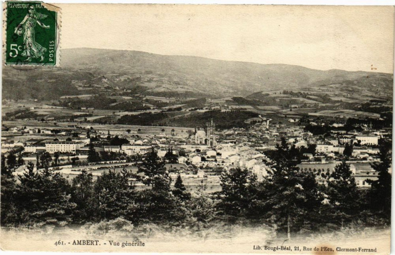 Carte postale ancienne Ambert Vue générale à Ambert