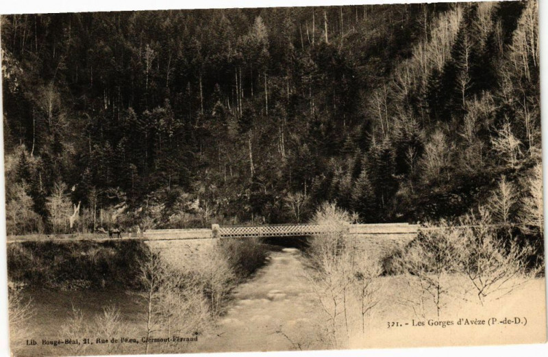 Carte postale ancienne Les Gorges d'Aveze (P.-de-D.)