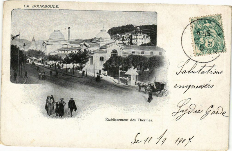 Carte postale ancienne La Bourboule - Etabl. des THERMes à La Bourboule