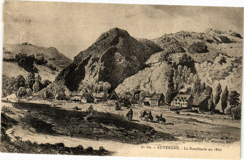 Carte postale ancienne Auvergne - La Bourboule en 1860 à La Bourboule