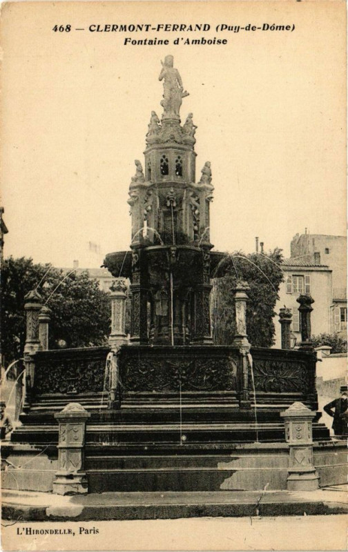 Carte postale ancienne Clermont-Ferrand (Puy-de-Dome) - Fontaine d'Ambroise à Clermont-Ferrand