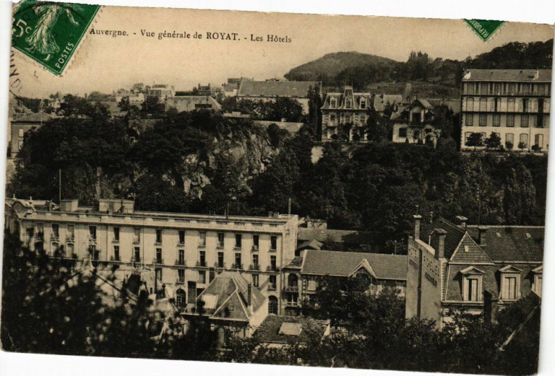 Carte postale ancienne Royat - Les Hotels à Royat