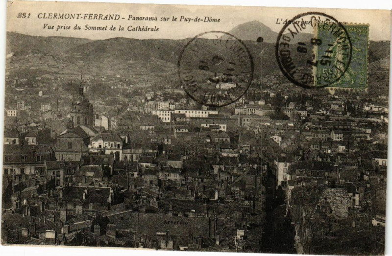Carte postale ancienne Clermont-Ferrand - Panorama sur le Puy-de-Dome -Vue prise du Sommet à Clermont-Ferrand