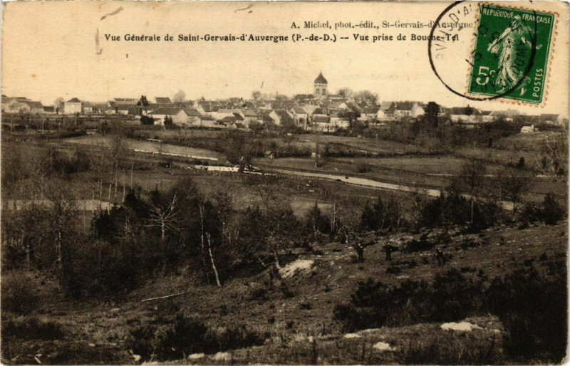 Carte postale ancienne Saint-Gervais - Vue prise de Bouche à Ris