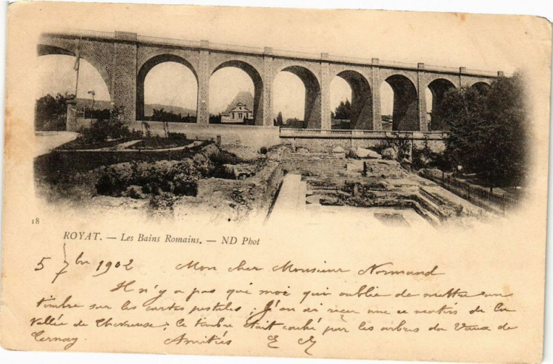 Carte postale ancienne Royat-les-Bains Romains à Royat