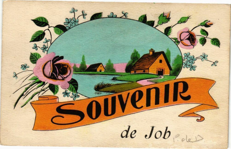 Carte postale ancienne Souvenir de Job à Job