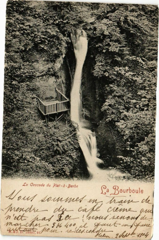 Carte postale ancienne La Cascade du Plat-a-Barbe-La Bourboule à La Bourboule