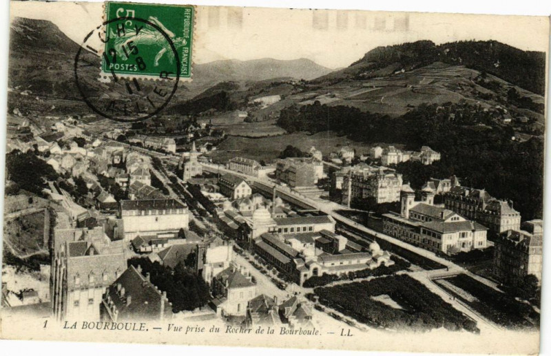 Carte postale ancienne La Bourboule-Vue prise du Rocher de la Bourboule à La Bourboule