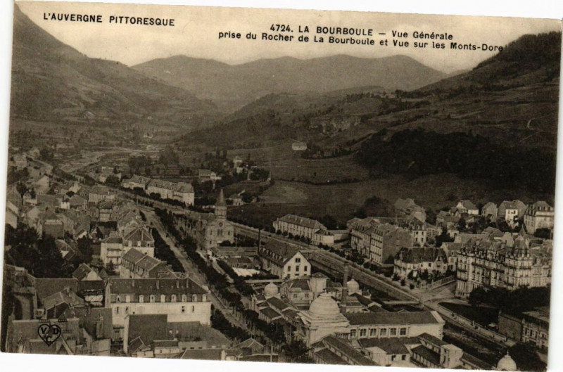 Carte postale ancienne La Bourboule-Vue générale prise du Rocher de la Bourboule à La Bourboule