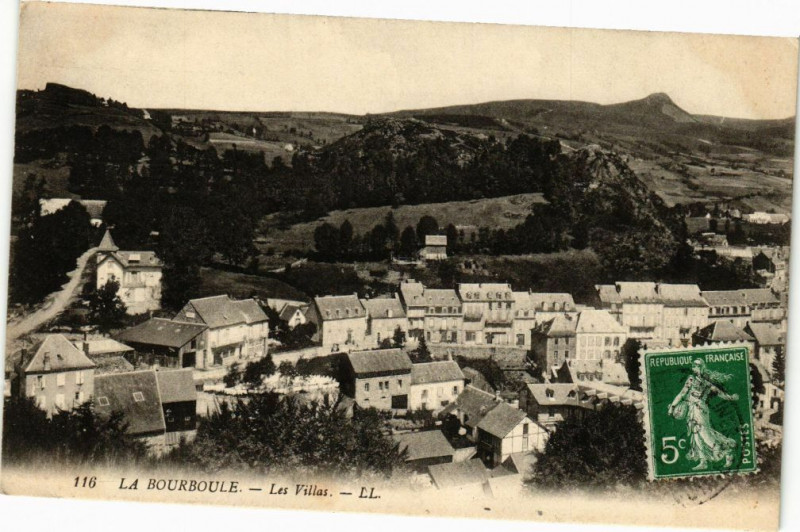 Carte postale ancienne La Bourboule-Les Villas à La Bourboule