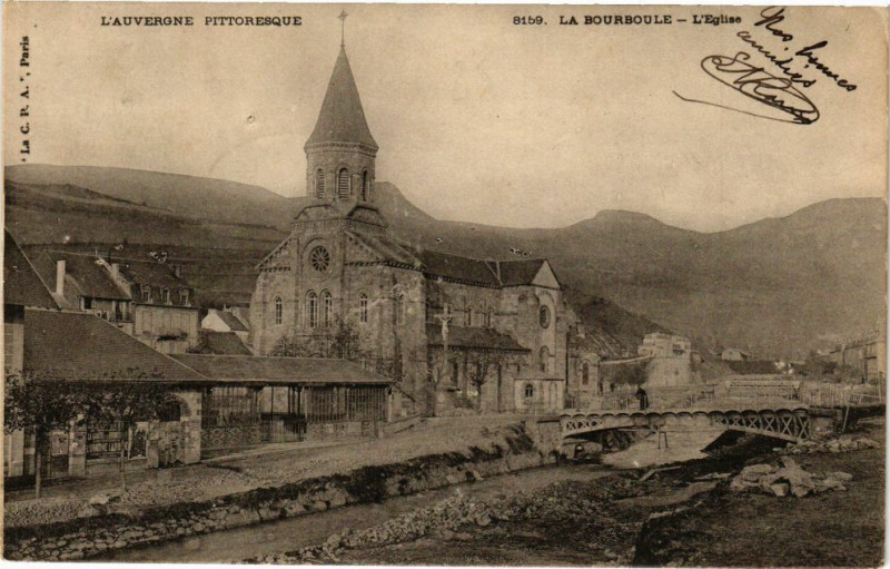 Carte postale ancienne La Bourboule-L'Eglise à La Bourboule