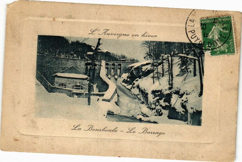 Carte postale ancienne L'Auvergne en hiver-La Bourboule-Le Barrage à La Bourboule