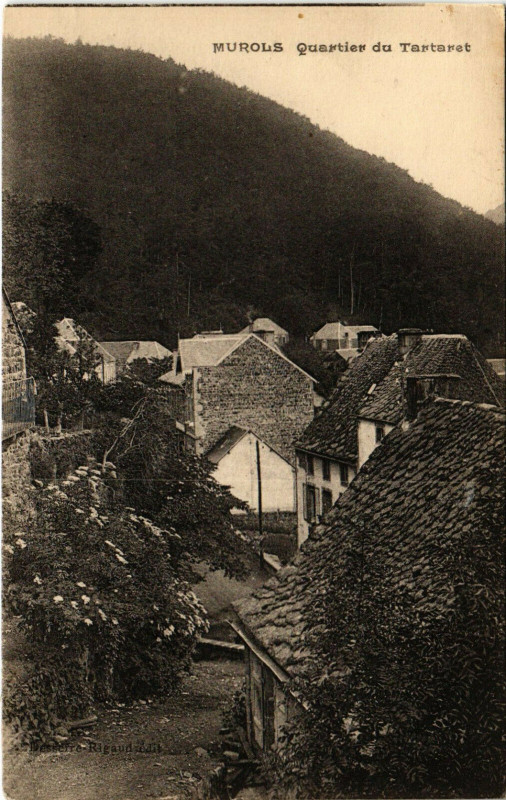 Carte postale ancienne Murols - Quartier du Tartaret à Murol