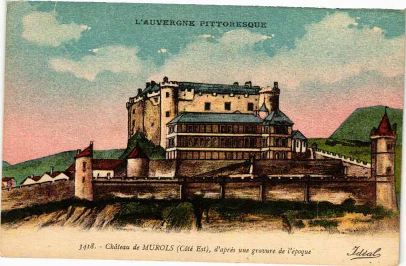Carte postale ancienne Chateau de Murols (Cote Est) d'apres une gravure de l'epoque à Murol