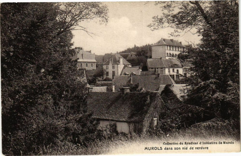 Carte postale ancienne Murols dans son nid de verdur à Murol