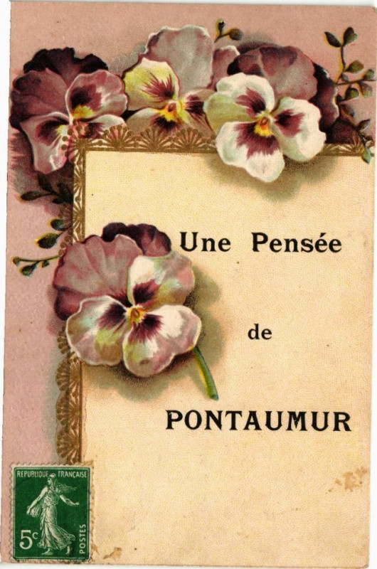 Carte postale ancienne Une Pensée de Pontaumur à Pontaumur