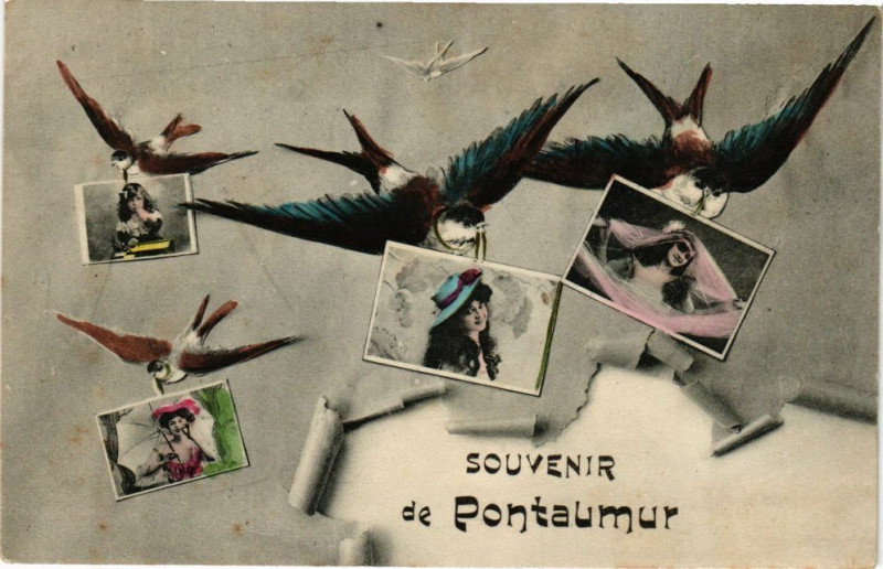 Carte postale ancienne Souvenir de Pontaumur à Pontaumur