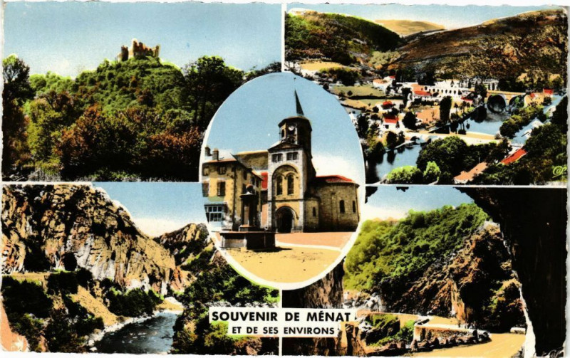 Carte postale ancienne Souvenir de Menat et de ses Env. à Menat