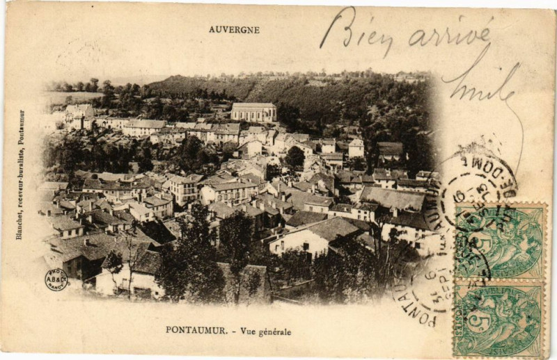 Carte postale ancienne Auvergne - Pontaumur - Vue générale à Pontaumur