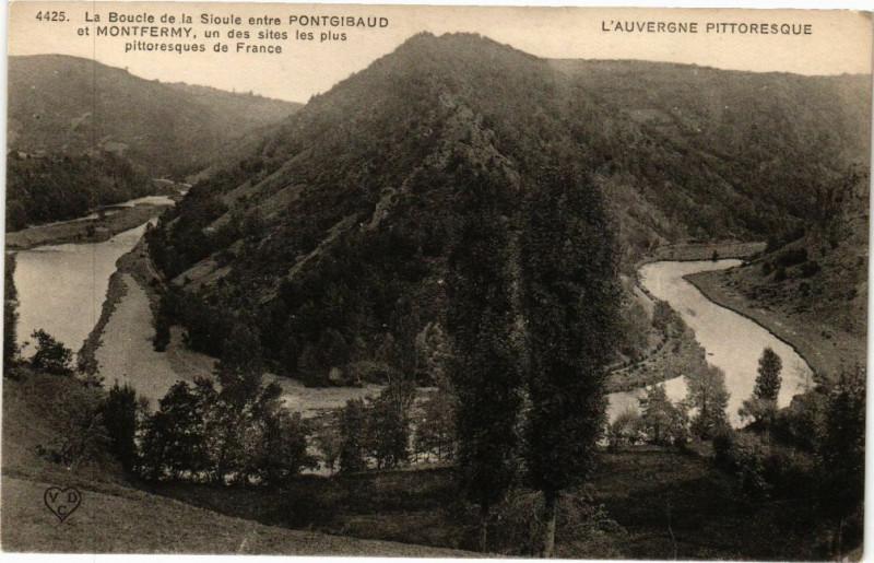 Carte postale ancienne La Boucie de la Sioule entre Pontgibaud et Montfermy un des sites à Pontgibaud