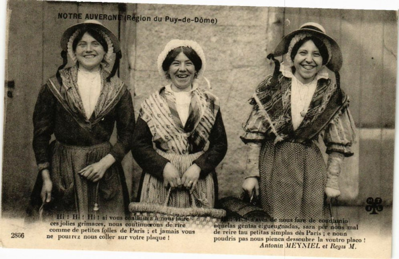 Carte postale ancienne Notre Auvergne (Region du Puy-de-Dome) - Hi ! Hi ! Hi! si vous...