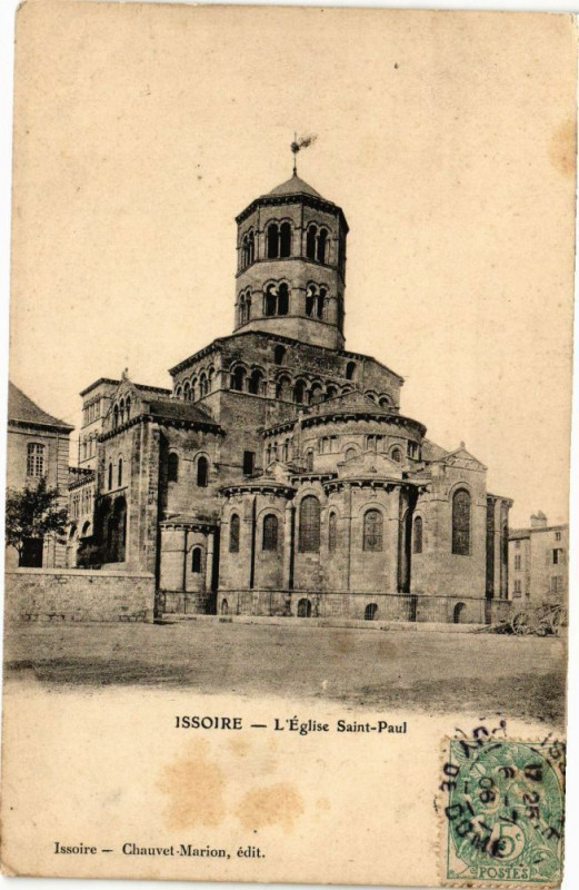 Carte postale ancienne Issoire - L'Eglise St-Paul à Issoire