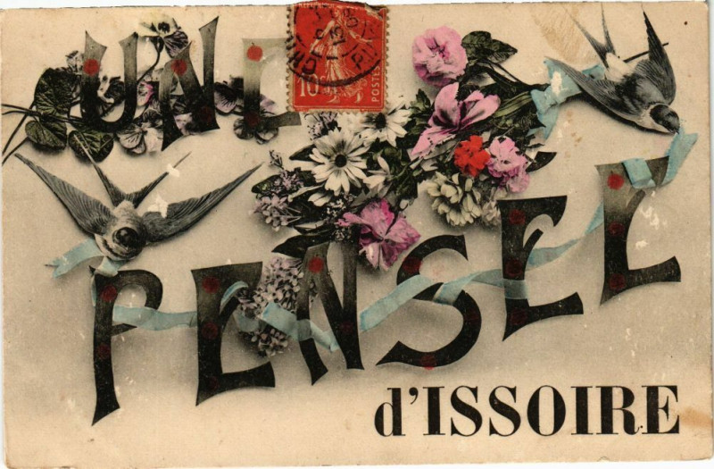 Carte postale ancienne Une Pensée d'Issoire à Issoire