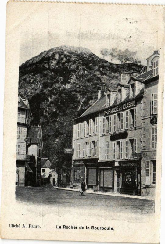 Carte postale ancienne Le Rocher de la Bourboule à La Bourboule